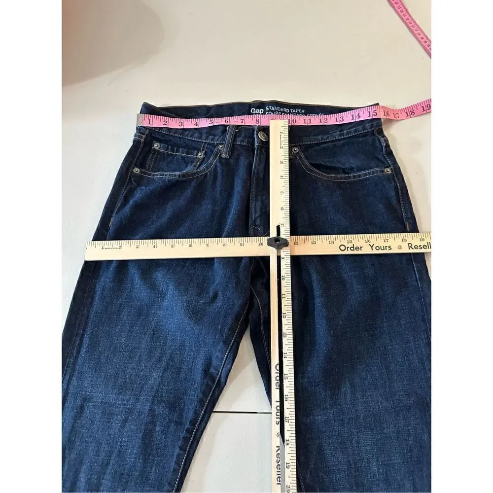 GAP Men's Coupe Standard Mid-Wash Mid-Rise Tapered Straight Leg Jeans Size 30/32
